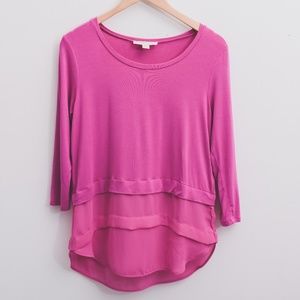 Michael Kors Barbie Pink layered blouse